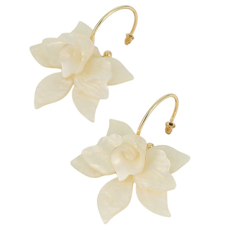 La-Flora Hoop Earrings – Fashion Jewellery – Metallic Acrylic & Alloy – Contemporary Design – One-Size