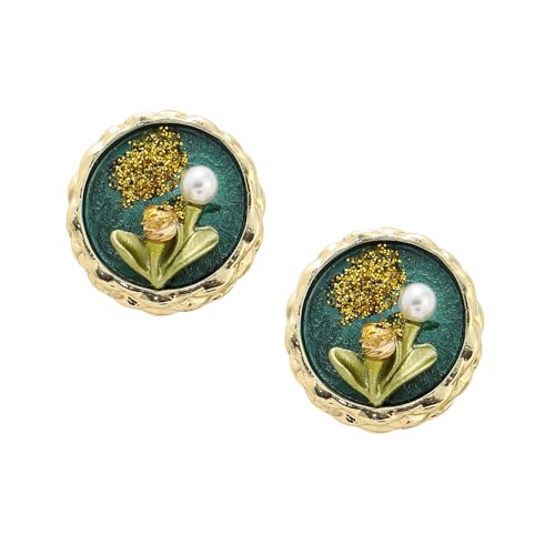 Portrait Stud Earrings – Fashion Jewellery – Alloy, Artificial Pearl, Push Back – Pair