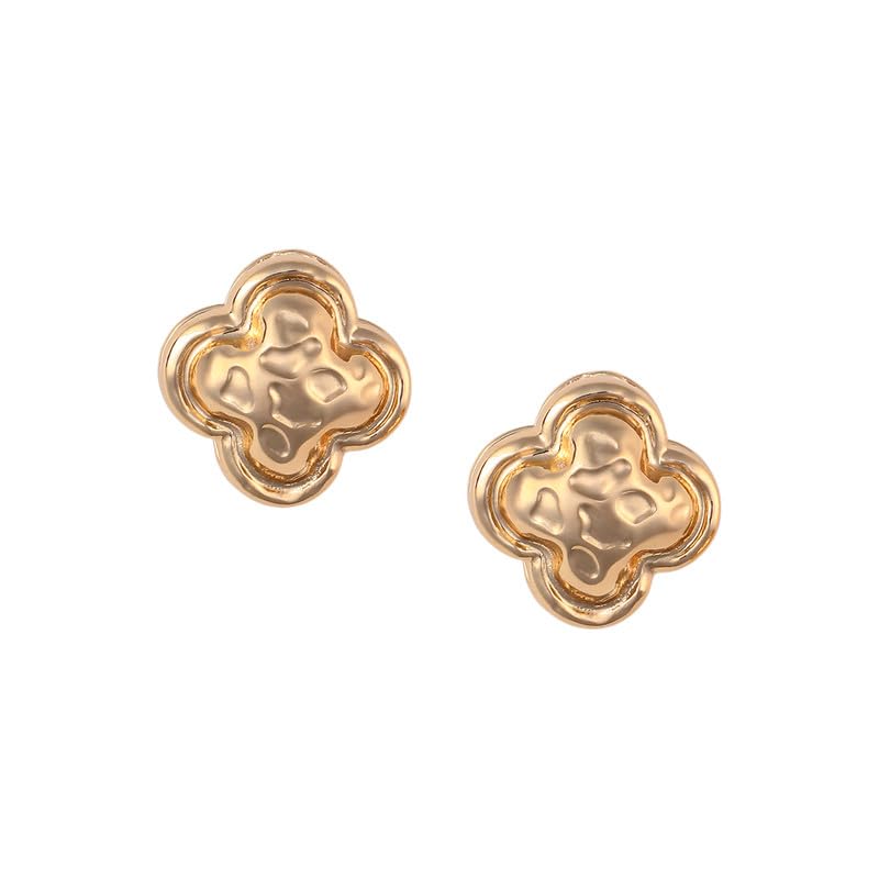 Signet Hoop Earrings – Fashion Jewellery – Alloy, California Gold – Secure Hinge Closure