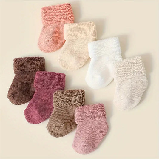 4-8 Pairs Cozy Cotton Crew Socks | Warm & Thick Winter Socks for Boys & Girls