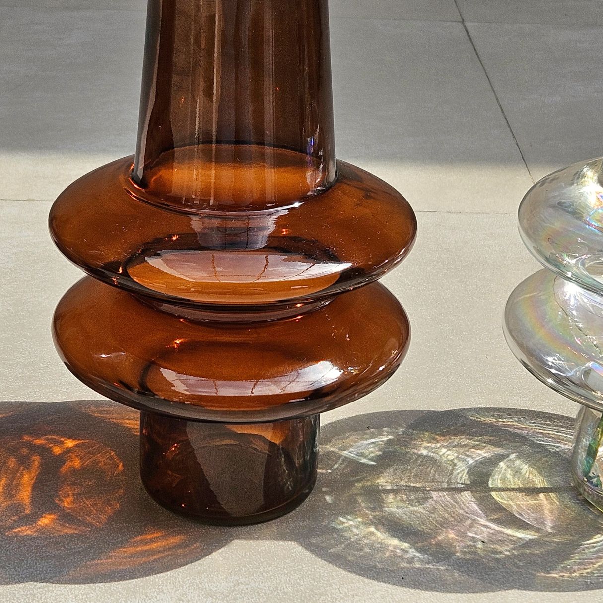Handcrafted Rippled Glass Vase - 3 Finishes
