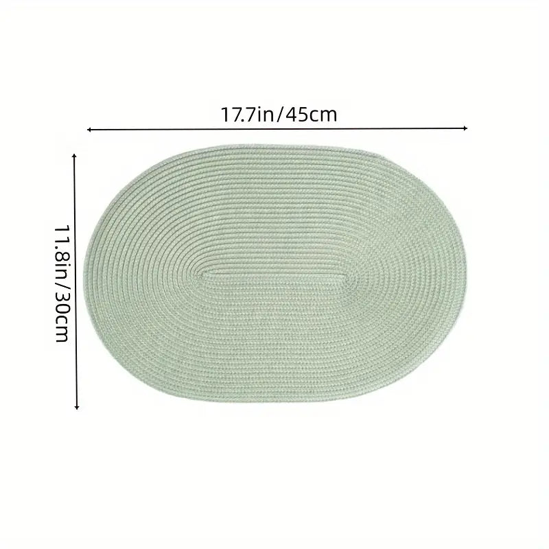 Oval Placemats 4-Pack - Heat Resistant Non-Woven Table Mats