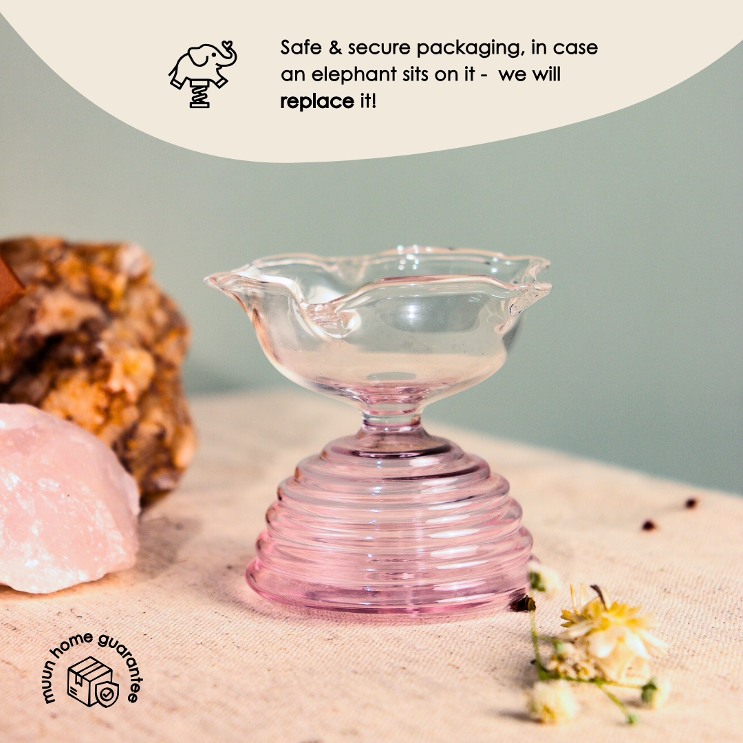 Glass Tea Light Candle Holder - Modern Diya Design