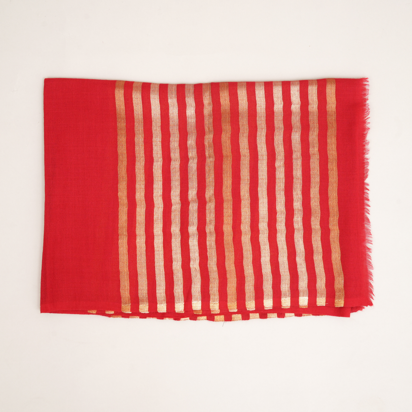 Scarf | Wool Blend Zari Festive Formal | Red