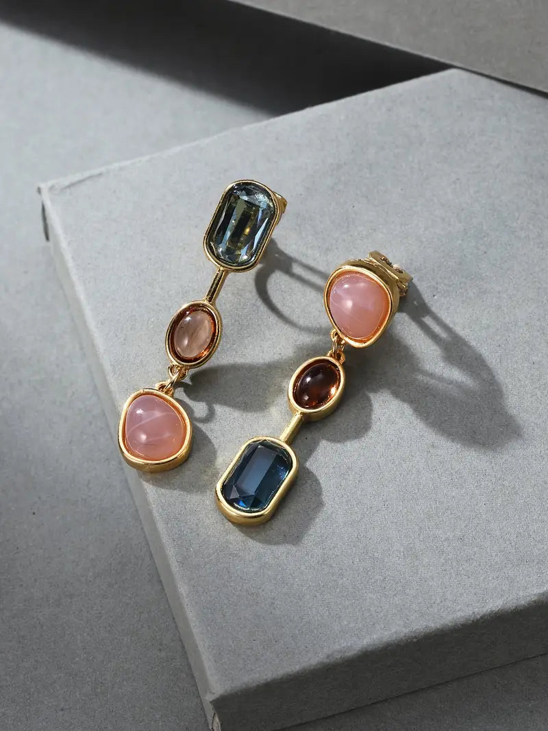 Asymmetrische geometrische kwastjes oorbellen – 18K verguld Boheems sieradencadeau