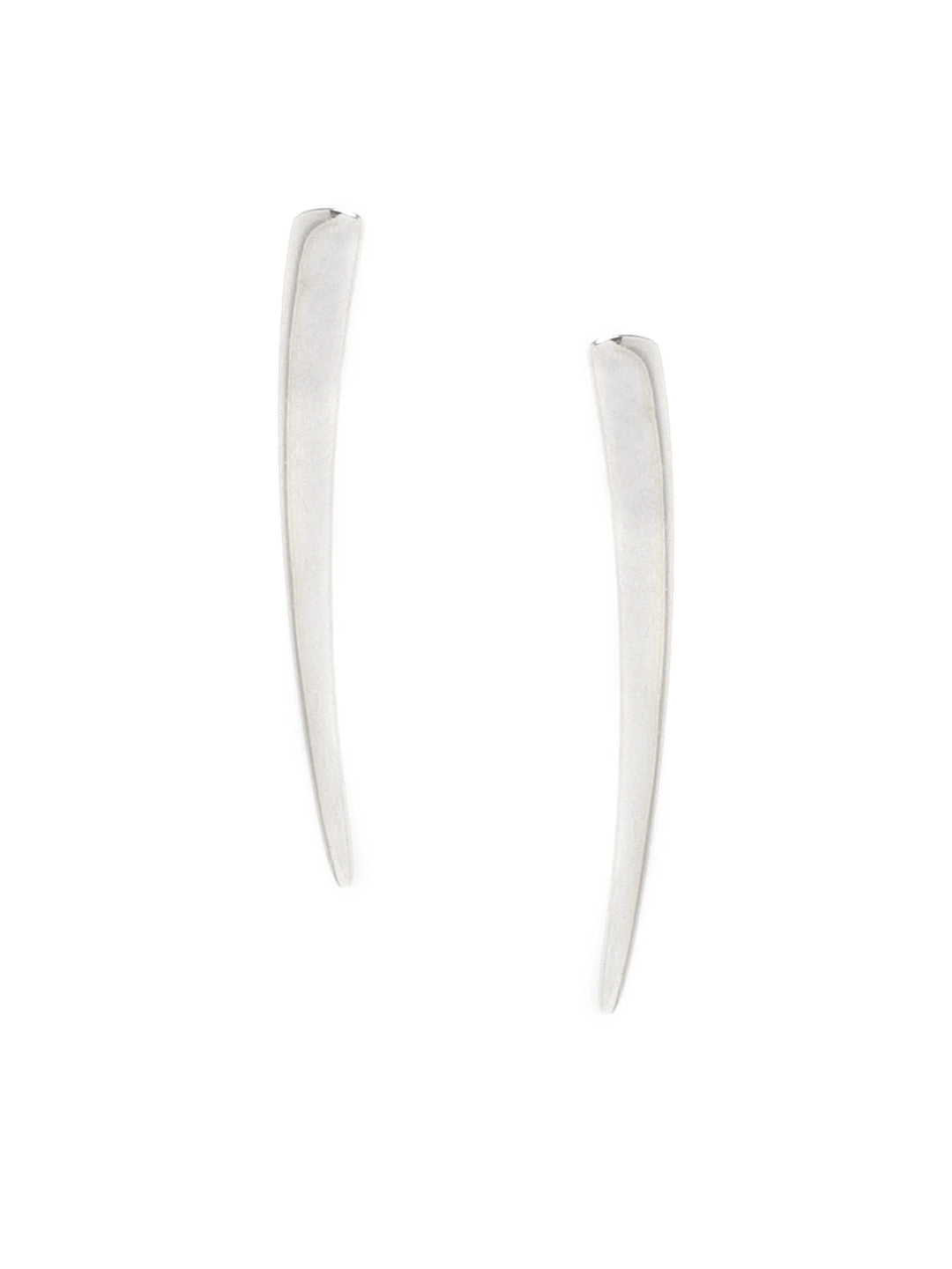 Contemporary Studs – Earrings – 925 Sterling Silver, Rhodium-Plated, Fish Hook – 2cm Length