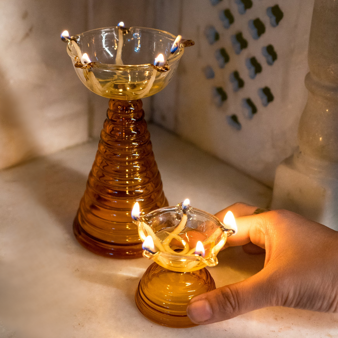 Glass Tea Light Candle Holder