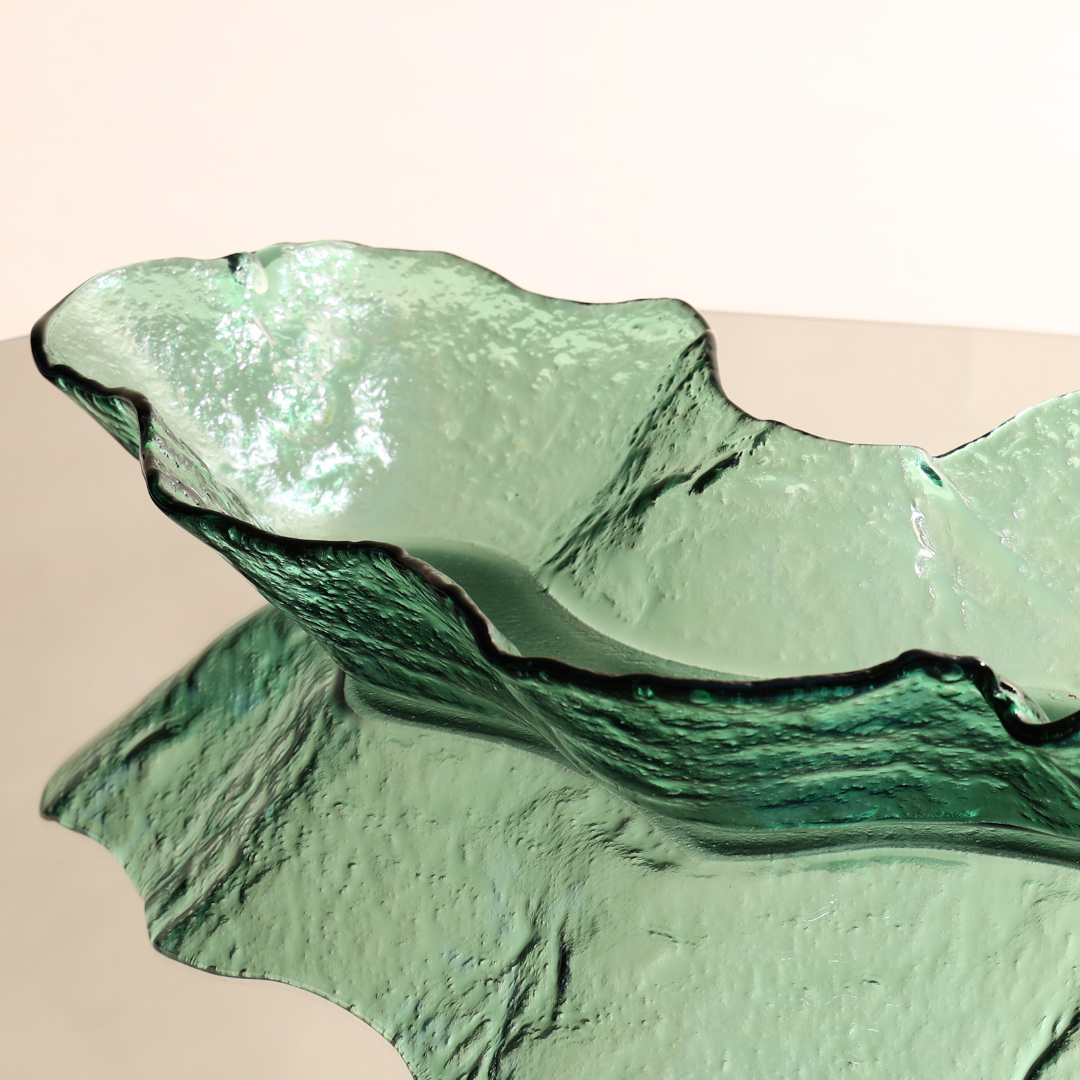 Slumped Glass Serving Bowl - Organic Silhouette
