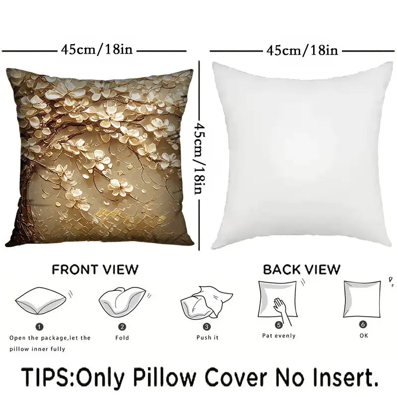 Summer Throw Pillow Covers 45x45cm - Soft Plush Decorative Cushion Cases
