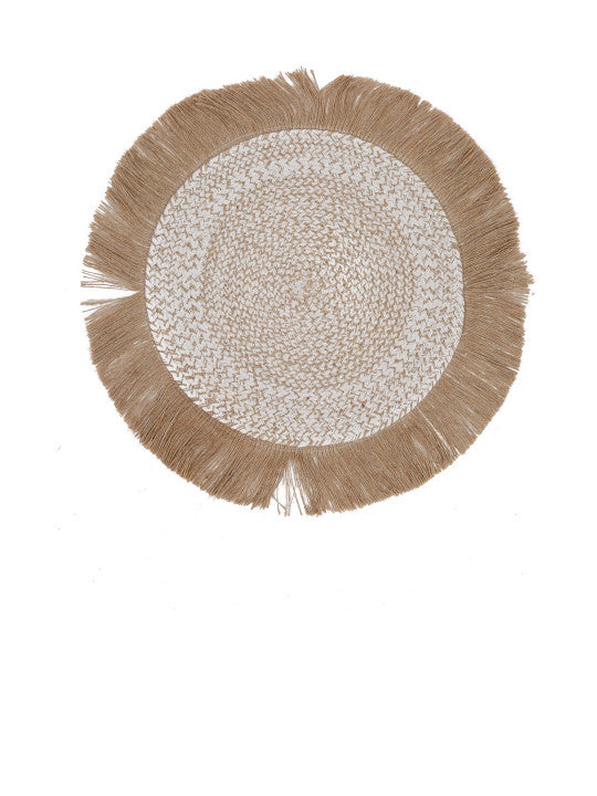 Boho Table Place Mat – Tabletop Textile – Natural Fibre, Two-Sided Use
