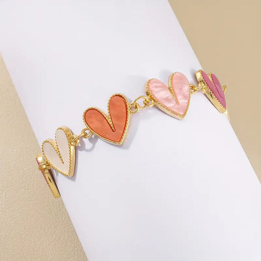 Heart Rhinestone Bracelet - Charm Bangle Jewelry