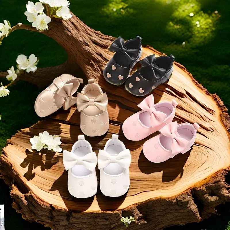 Bow Heart Infant Shoes | Non-Slip Stylish Baby Walking Footwear