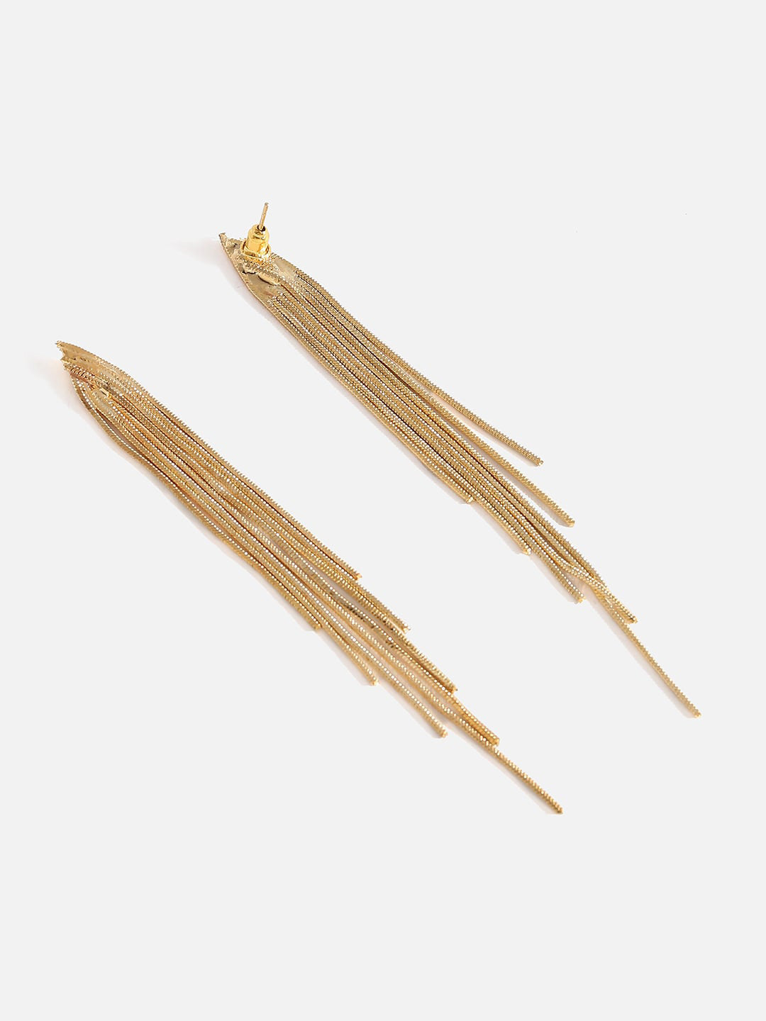 Contemporary Drop Earrings – Gold-Plated Finish – 5cm x 1cm