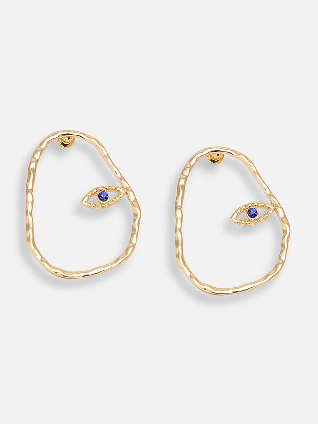 Contemporary Studs – Earrings – Gold-Plated Finish – 1.8x1.2cm – Secure Post-Back