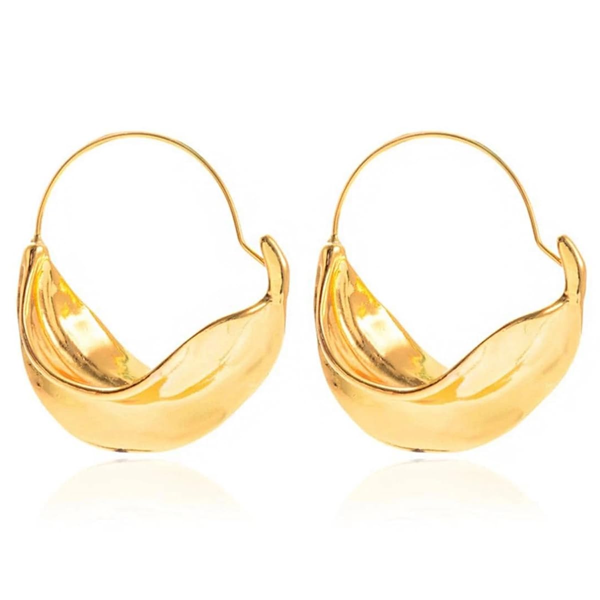 Twisted Huggie Earrings – Gold-Toned Fashion Jewellery – Durable Finish – Retail Stock