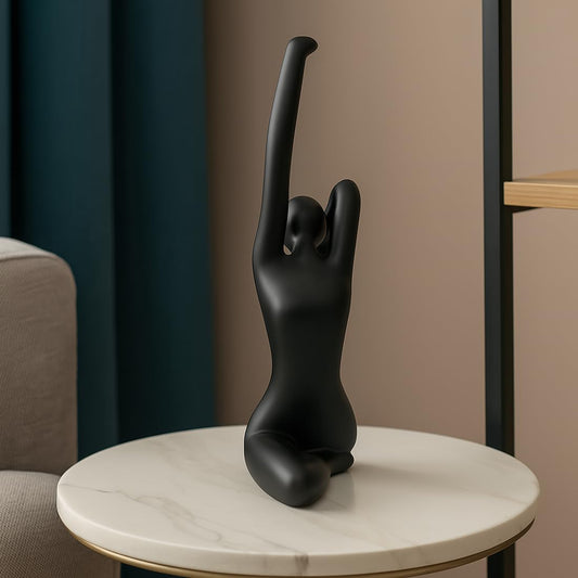 Ceramic Black Lady Statue – Decorative Home & Office Showpiece – 17x4x20 CM