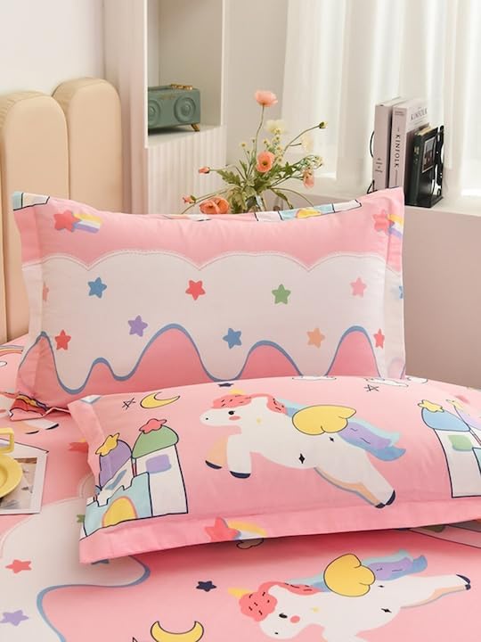 Kids' Single Bedsheet Set - Microfiber Wrinkle-Free - Single (60x90") Cartoon Print