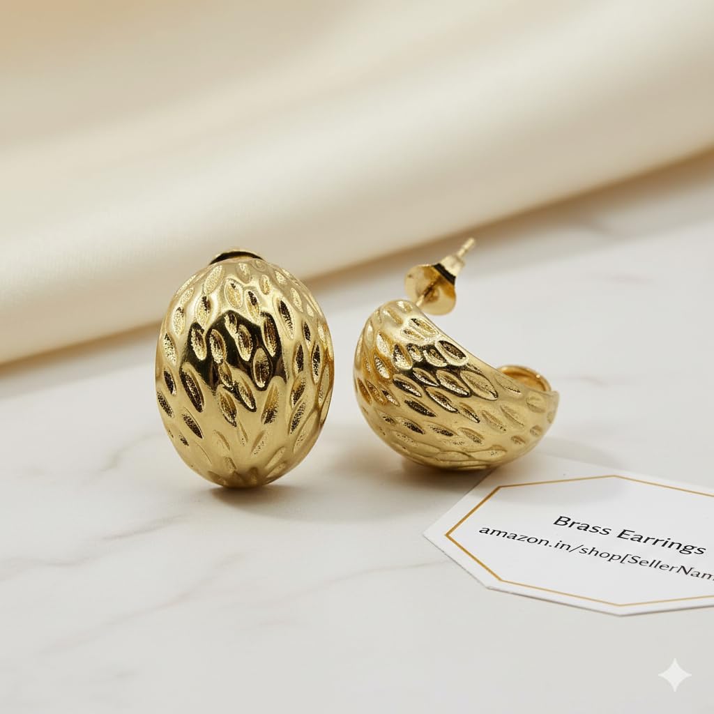 Anti-Tarnish 18K Gold Plated Earrings – Hypoallergenic Set – Lightweight Fashion Jewelry