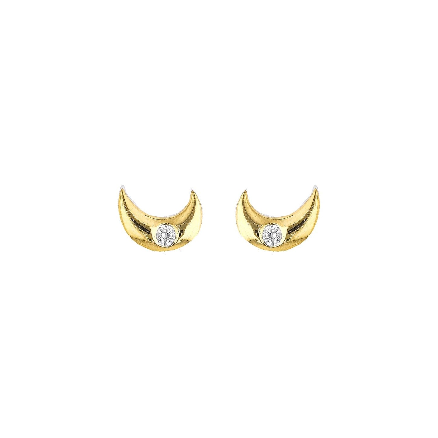 Moon Earrings – Sterling Silver Jewelry – 18K Gold-Plated – Lightweight Pair