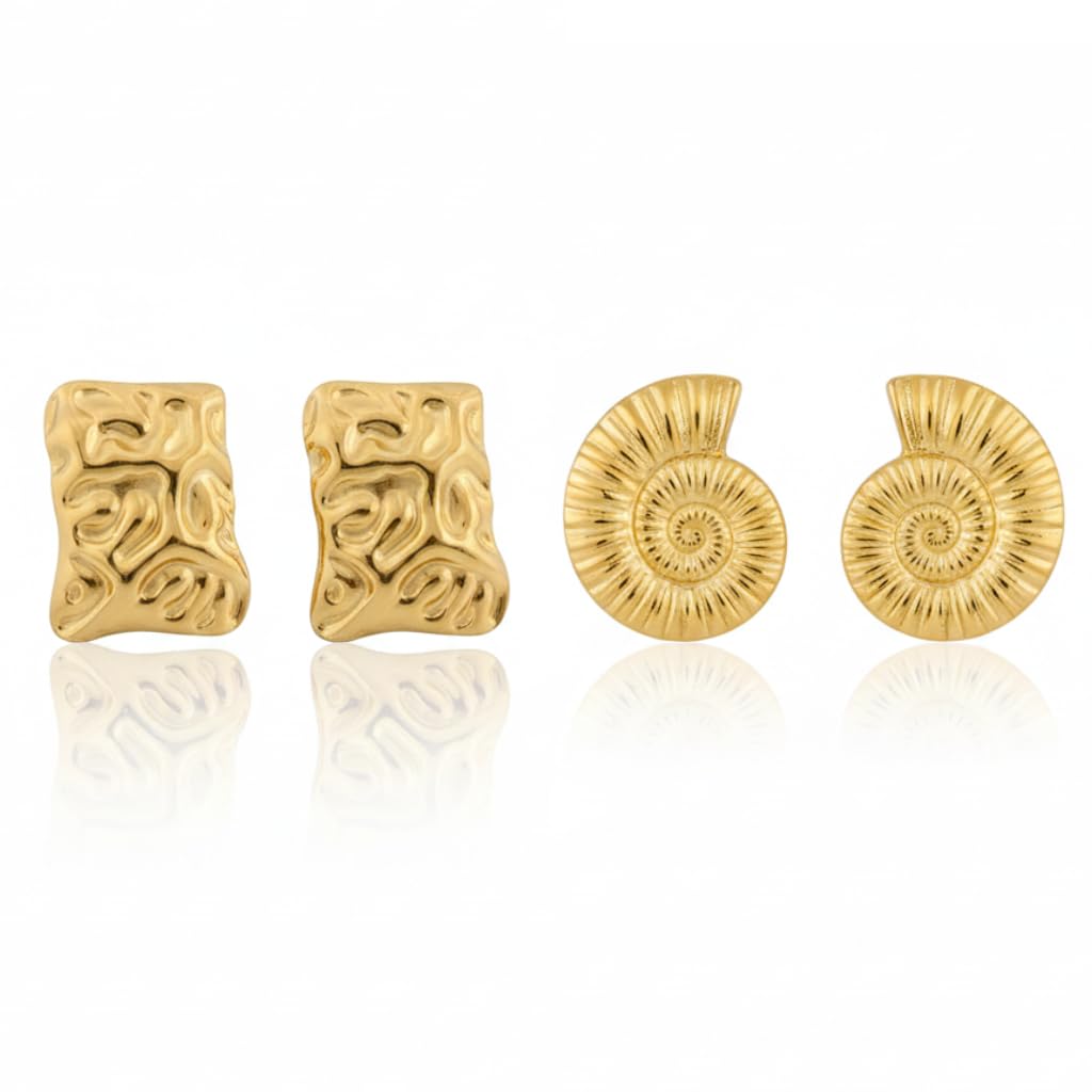 18K Gold Plated Earring Sets  - Anti-Tarnish Earrings – Hypoallergenic & Waterproof