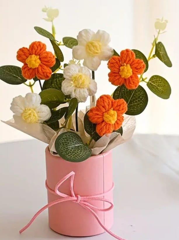 Handcrafted Floral Piece – Decorative Accent – Hypoallergenic Cotton – Single Unit
