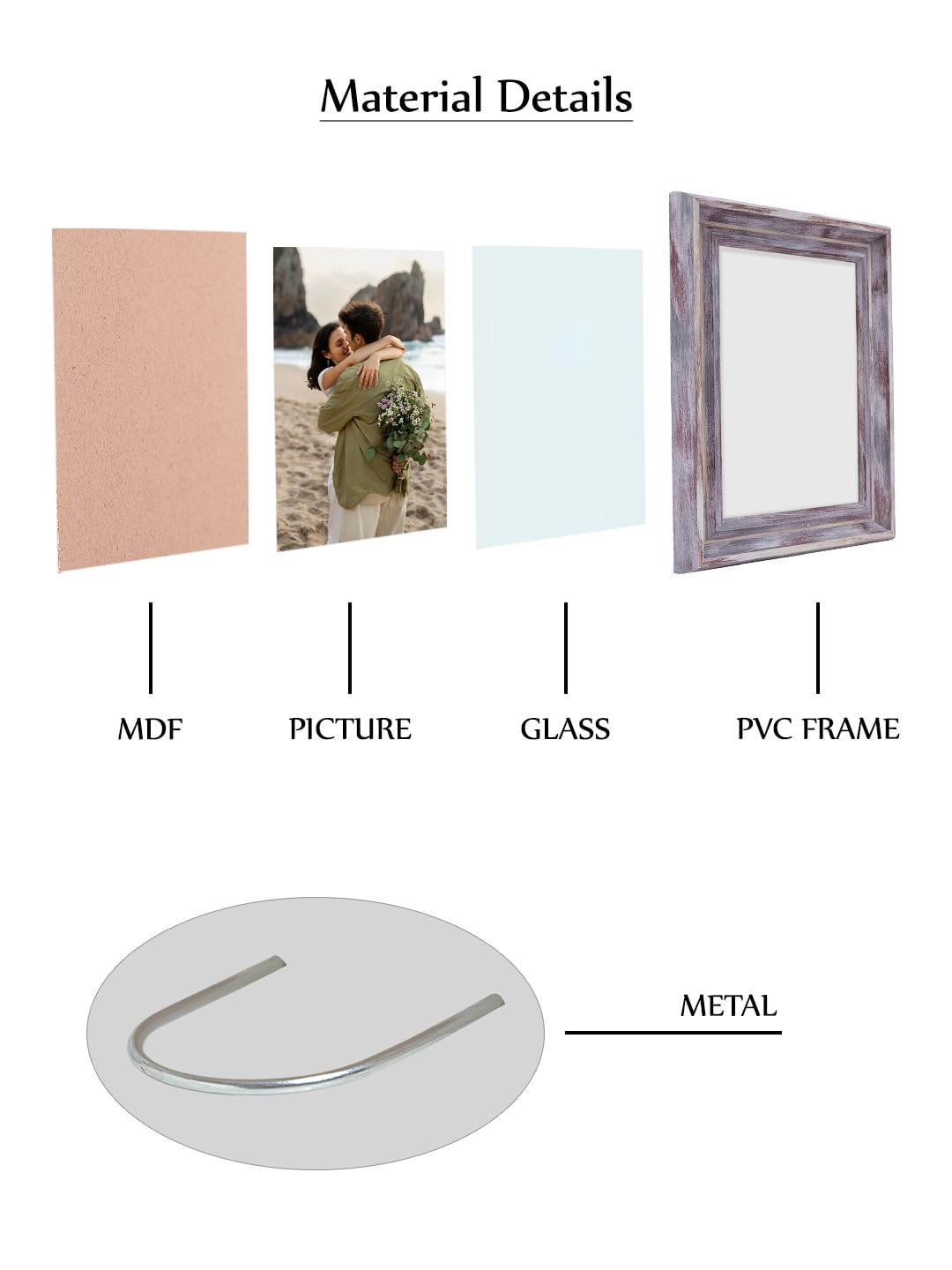 Rustic Dusty Grey Photo Frame – Versatile Display  – 5x7 Inch