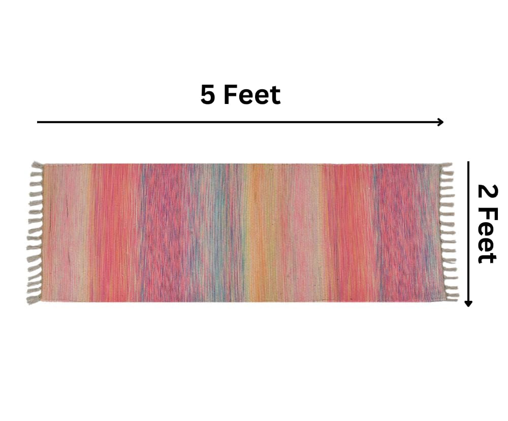Dhurrie Rug – Sustainable Upcycled Fabric – Digitally Printed – 2' x 5'