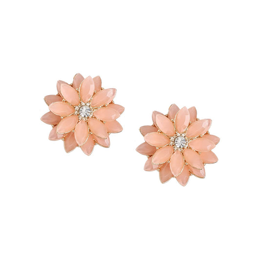 Indo-Western Stud Earrings – Fashion Jewelry – Lightweight Design – Push Closure