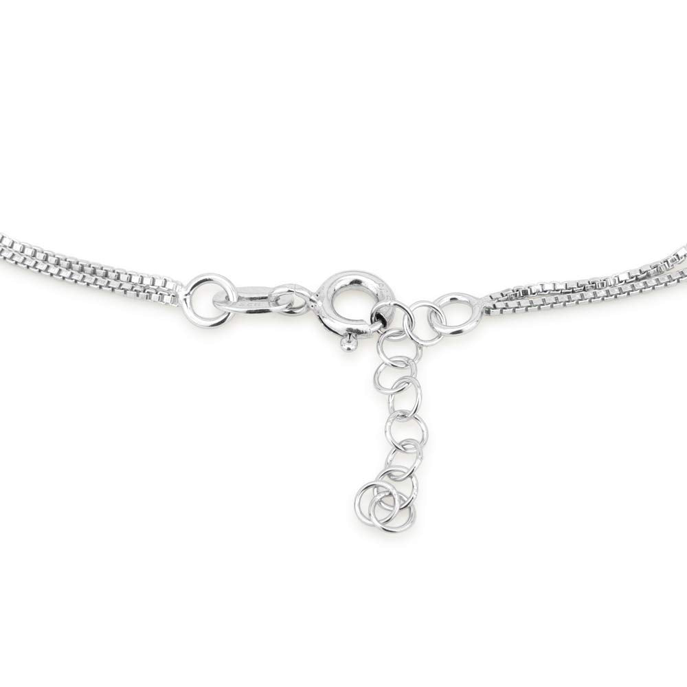 Leaf Shape Link Bracelet – Women's Jewellery – 925 Sterling Silver Rhodium Plated – Tarnish-Resistant