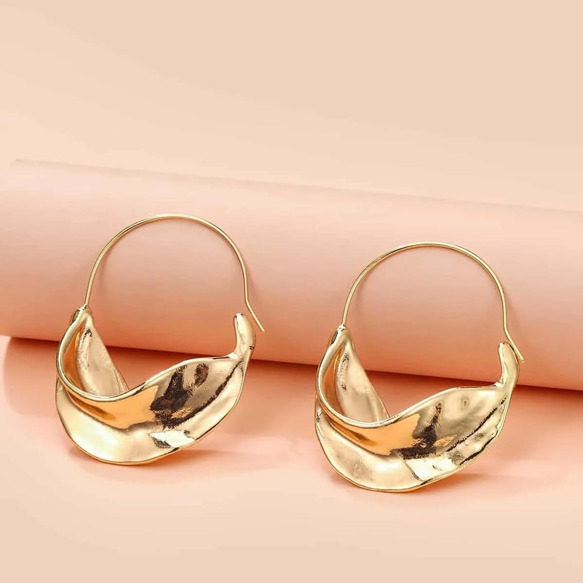 Twisted Huggie Earrings – Gold-Toned Fashion Jewellery – Durable Finish – Retail Stock