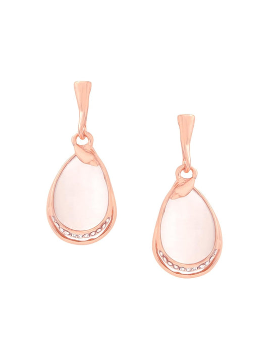 Multicolor Crystal & Opal Drop Earrings – Fashion Earrings – Rose Gold Plated – Oval Shaped