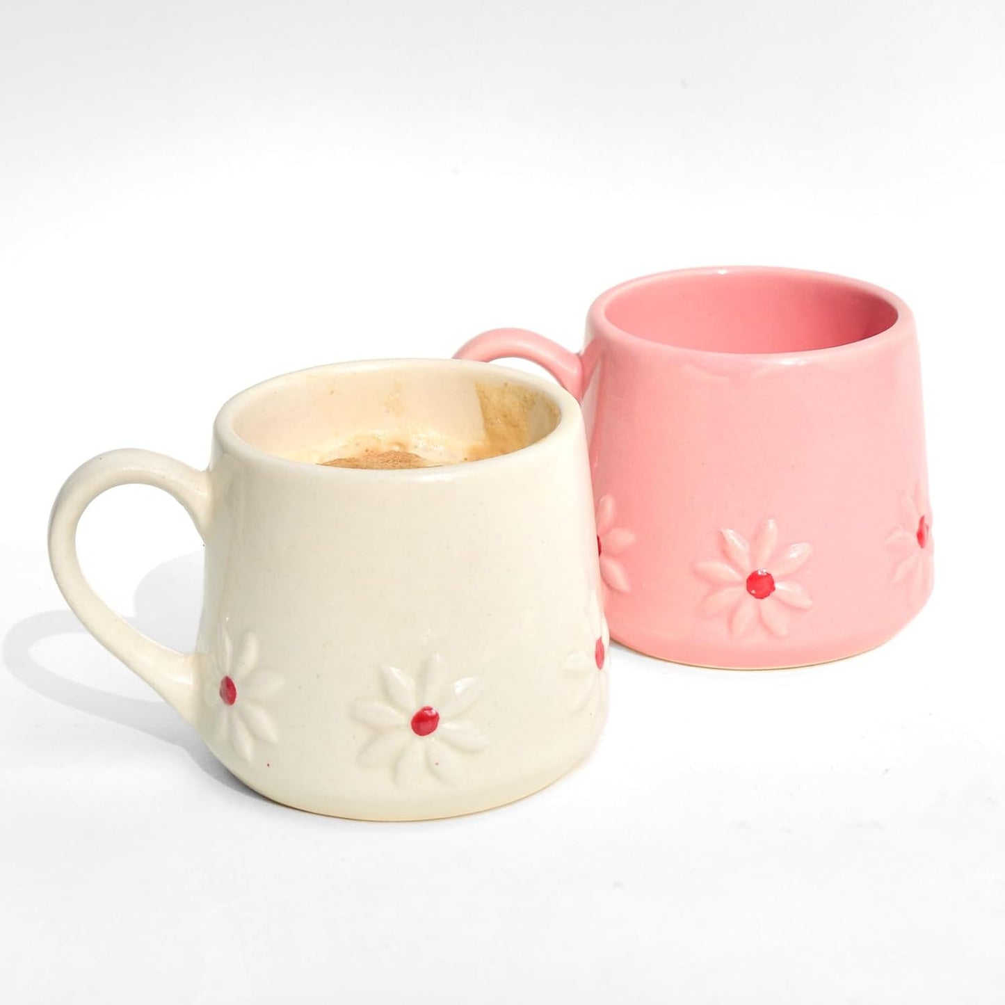 Ceramic Mug White Lily – Handcrafted Beverage Mug – Sustainable Clay – 240 ML
