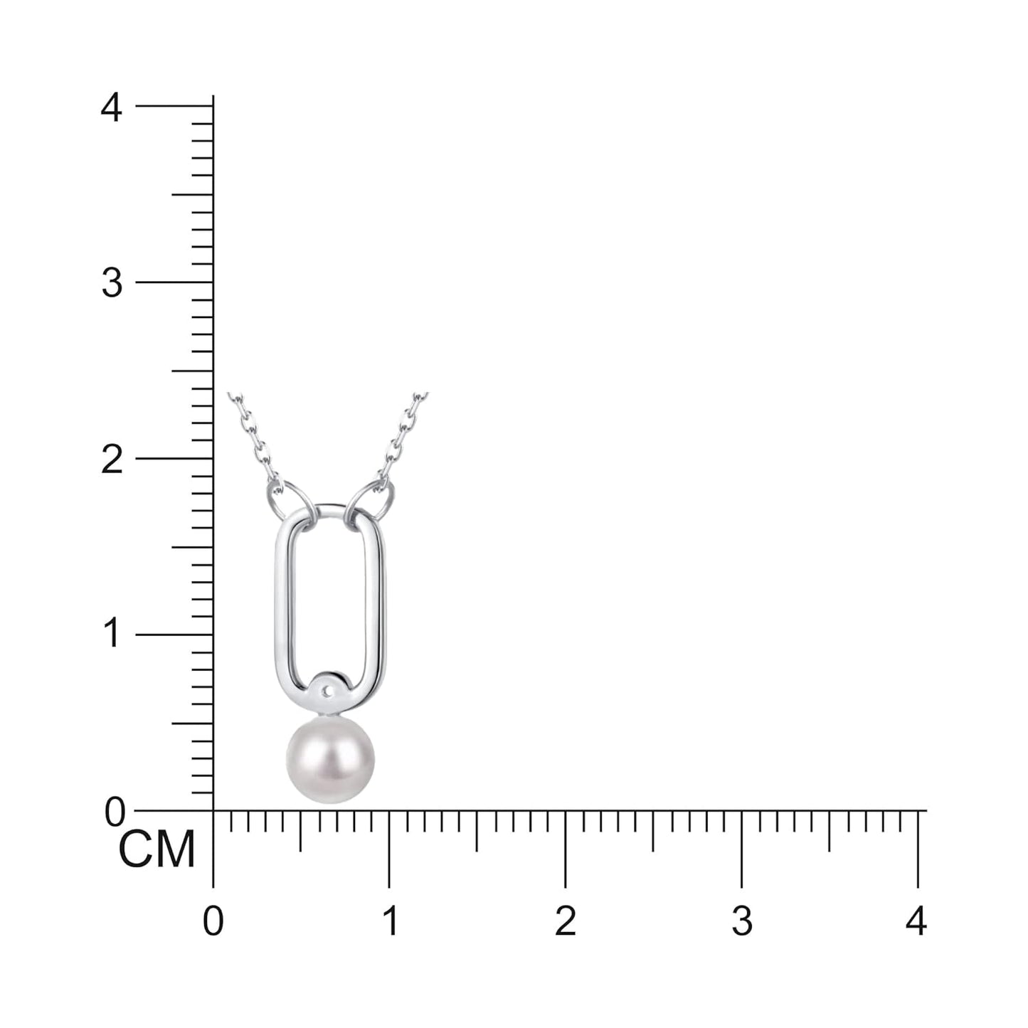 Droplet Necklace – 92.5 Sterling Silver – Pearl Accent Rhodium Plated