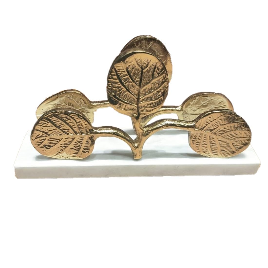 Antique Aluminium Napkin Holder – Tabletop Tissue Dispenser – Hand-Painted, Marble Base