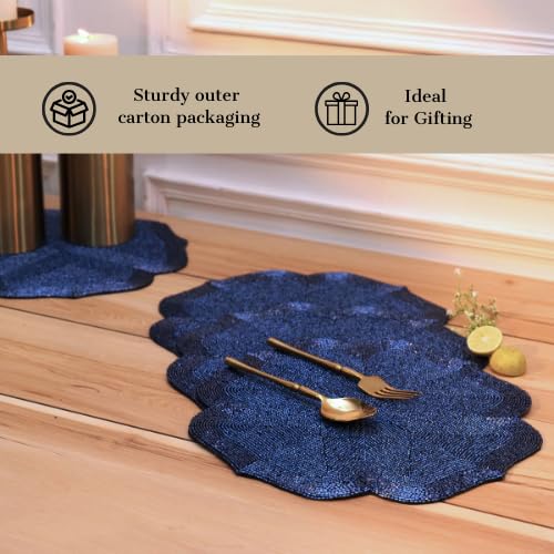 Beaded Placemat – Glass Bead, Moroccan Pattern – 14" Round