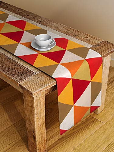 Wholesale Table Runner – Poly Cotton Triangle Pattern – 13x58 Inch (4-6 Seater)