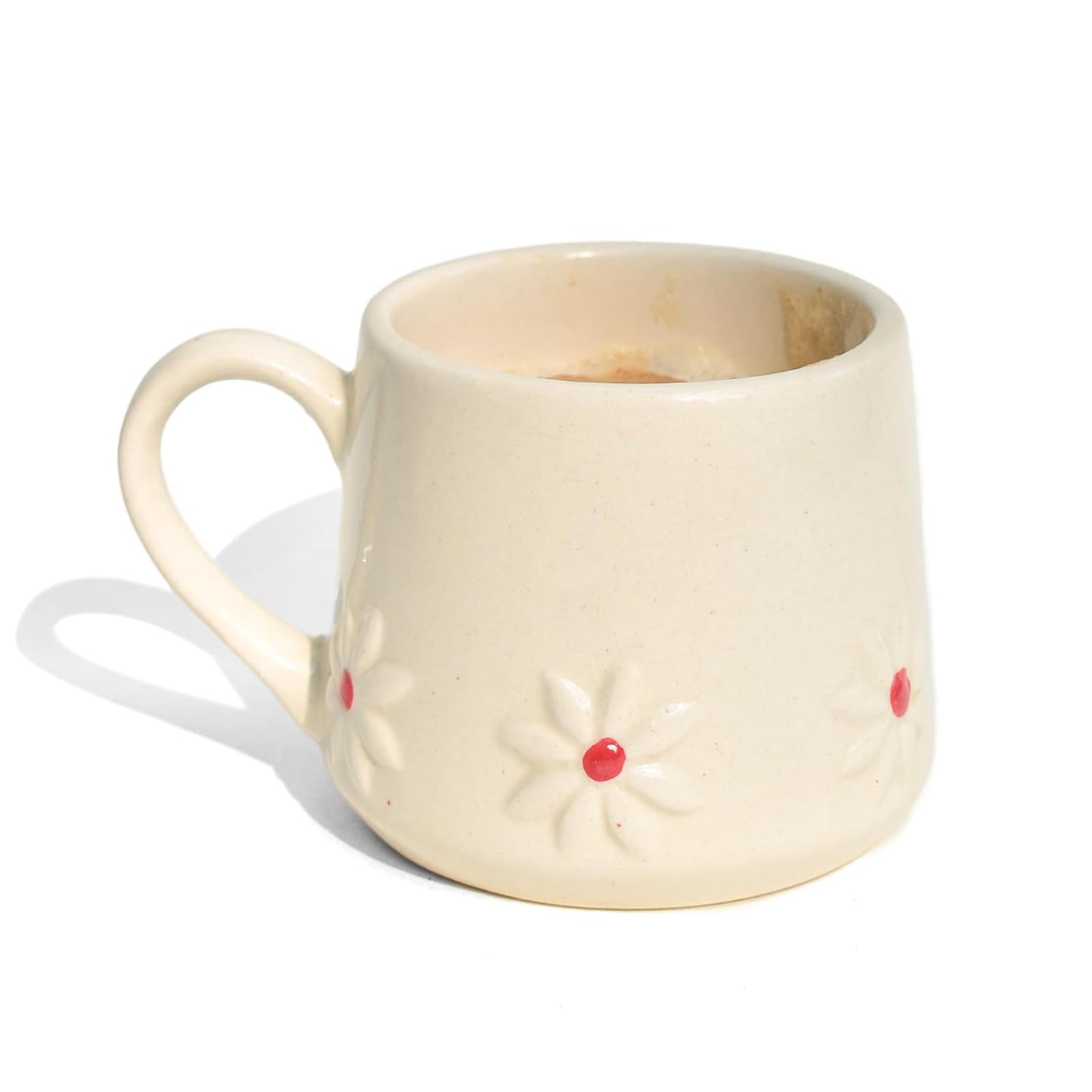 Ceramic Mug White Lily – Handcrafted Beverage Mug – Sustainable Clay – 240 ML