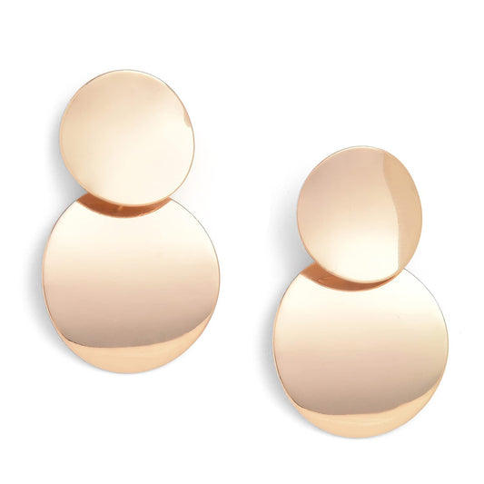 Modern Statement Drop Earrings – Fashion Jewelry – Brass Gold Plated – Light Weight