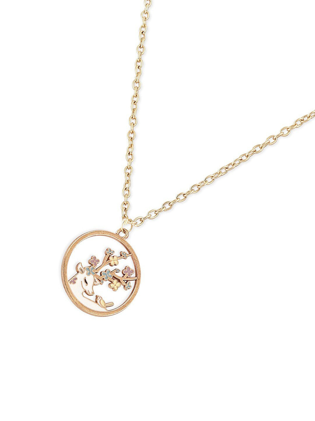 Gold Plated Enamelled Chain – Necklace – Alloy, Enamelled Finish – 23 cm Length
