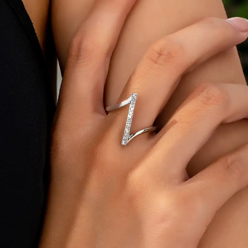 French Ring Women - Elegant Glass Alloy Jewelry
