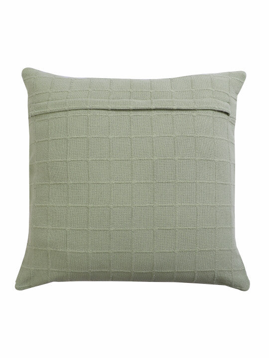 Set of 2 - Checked Accent Pillow Covers – Cotton Throw Pillow Cases – Zip Closure – 40x40 cm
