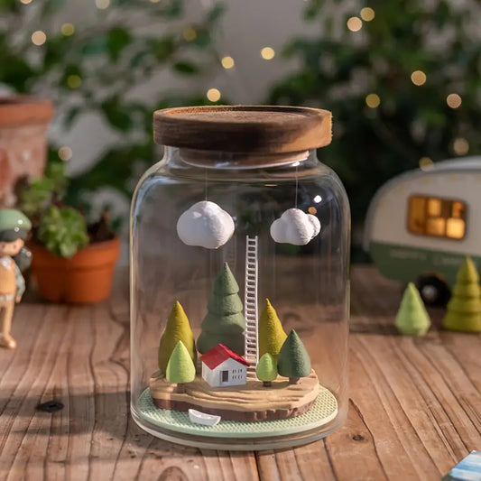 Miniature Landscape Glass Bottle - Desktop Decor, Holiday Gift