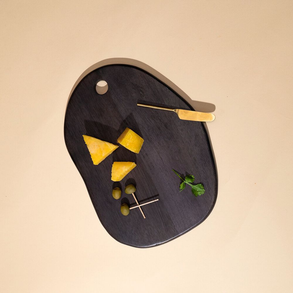 Black Wash Mango Wood Serving Tray - 32.5x23cm