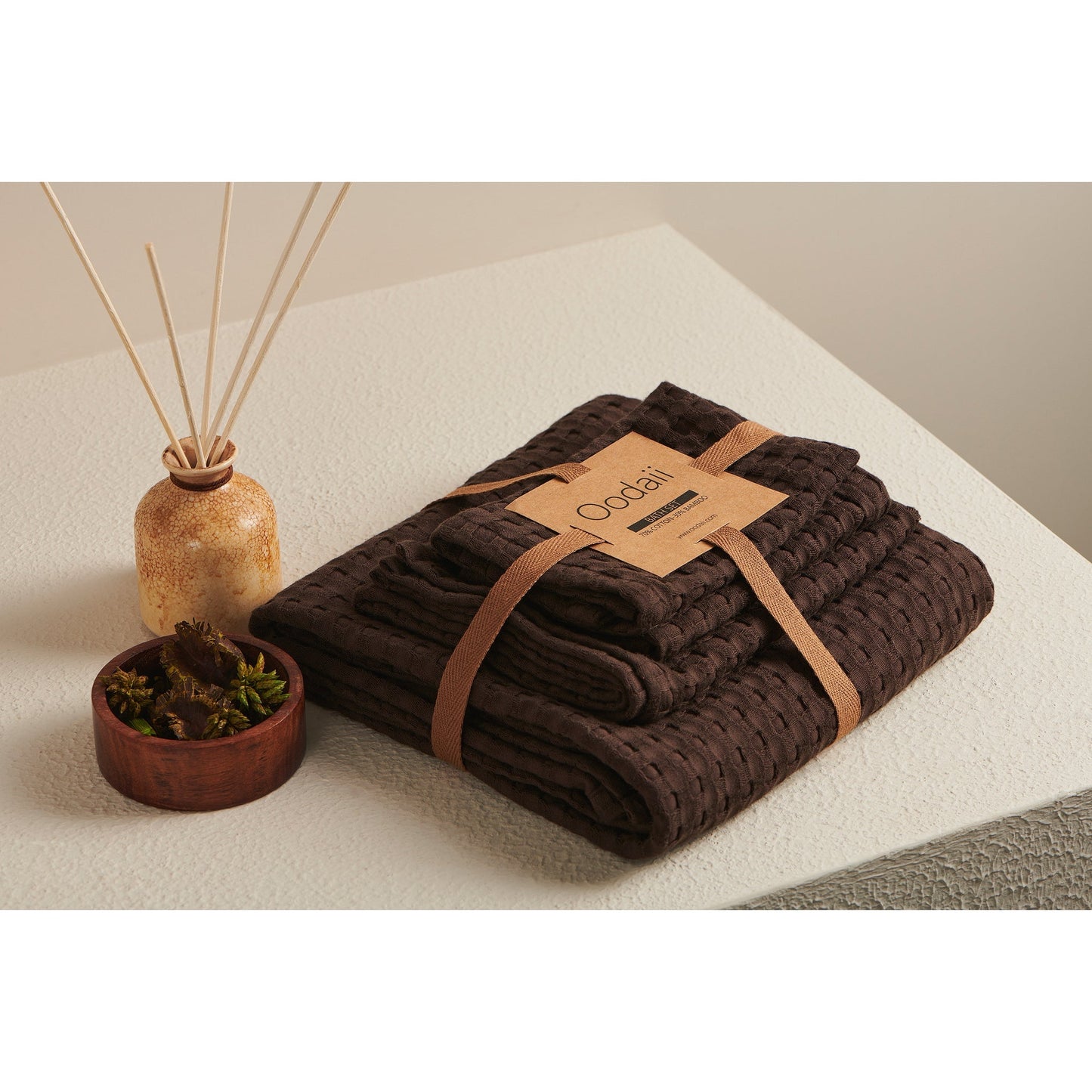 Cotton Bamboo Waffle Towel - Hypoallergenic, Bath Set