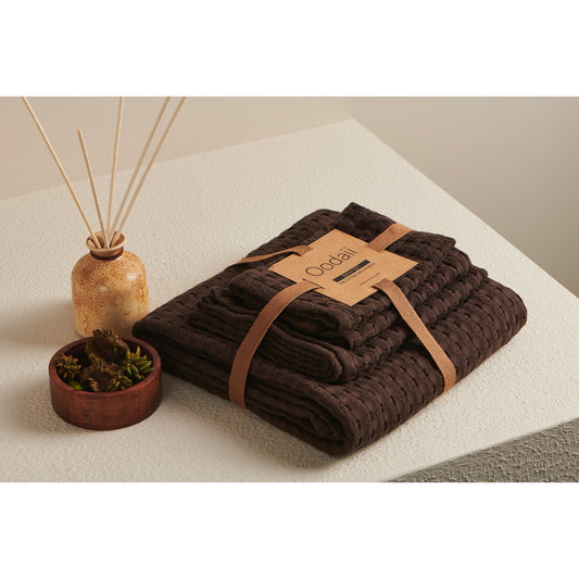 Cotton Bamboo Waffle Towel - Hypoallergenic, Bath Set