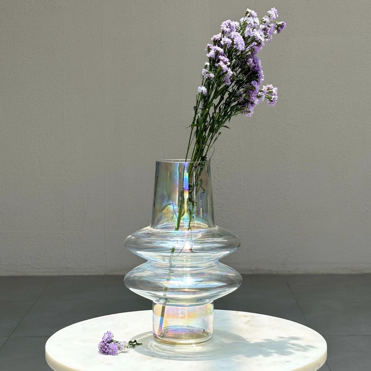 Handcrafted Rippled Glass Vase - 3 Finishes