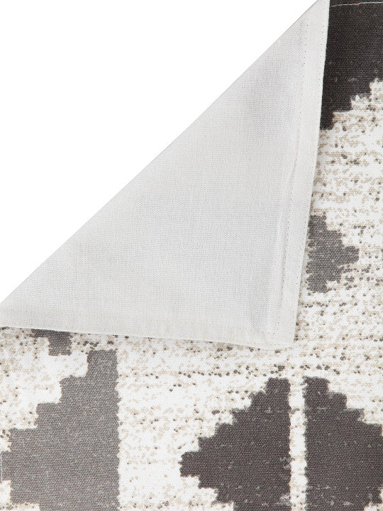 Geometric Printed Table Runner – Natural Cotton – Rectangular Design – Single Piece