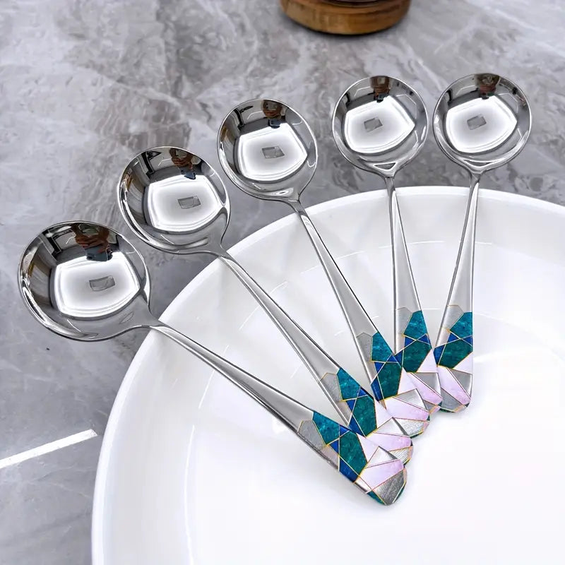 Colorful Stainless Steel Cutlery Set - Spoons and Forks - Tableware