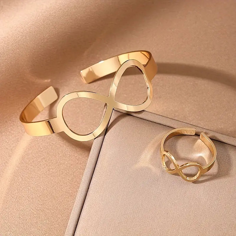 Bowknot Bracelet Ring Set - Women's Jewelry