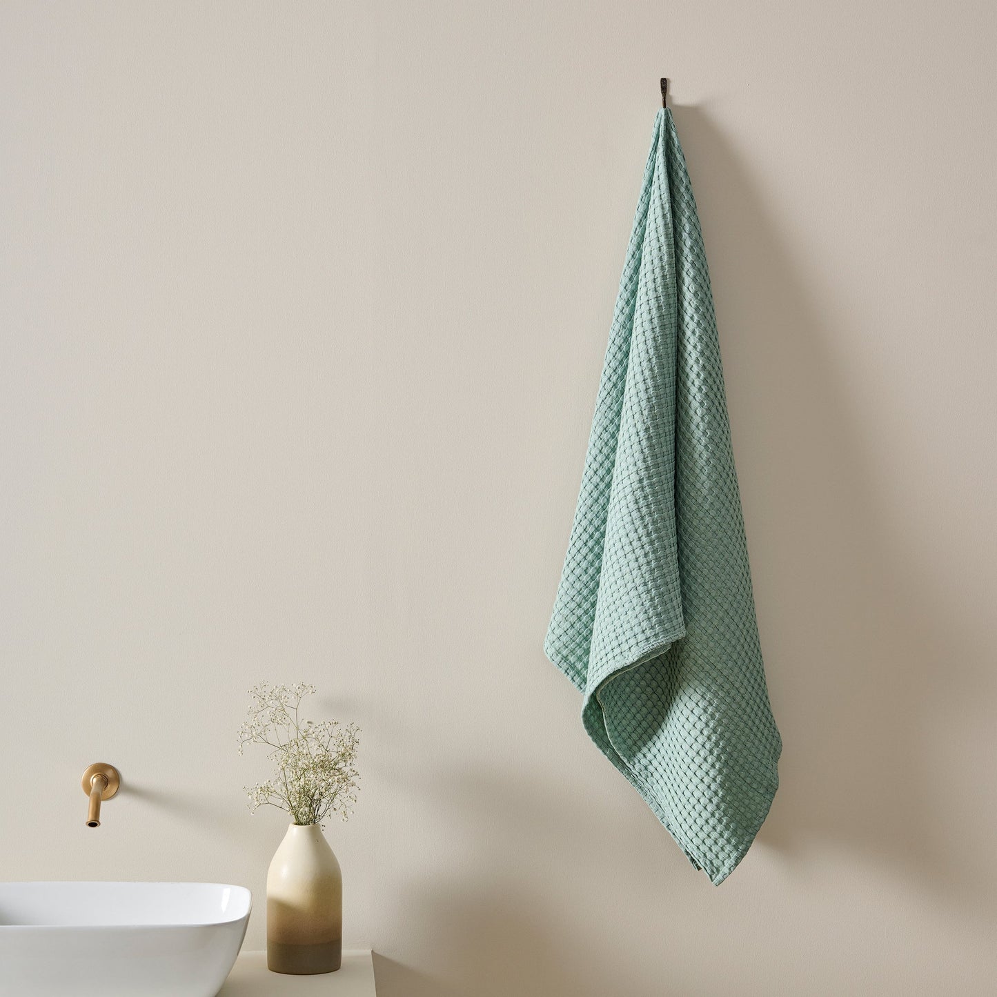 Cotton Waffle Towel - Chalk